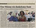 Berichterstattung über die Jazz, Blues, Soul und Gospel Serenade in der Katholischen St. Mauritius Kirche in Röttenbach, in der Willetta Carson & Quartett für ein genussvolles Abendkonzert gastierte