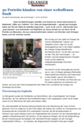 Die Zeitung Erlanger Nachrichten berichtet von der  Feier anlässlich der “Wir-sind-Erlangen-Buchvorstellung“ unter der Schirmherrschaft der Erlanger Bürgermeisterin Elisabeth Preuß. Dort spielte Willetta Carson, die in diesem Buch porträtiert ist, mit dem Gitarrenspieler Peter Pelzner verschiedene Songs als Jazz-Duo