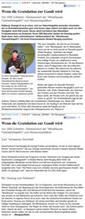 Onlineartikel über die 25 Jahresfeier des Oberpfälzer Freilandmuseum in Perschen; Willetta Carson schauspielte und sang auf der Bühne vor 1000 Gästen mit der Altneihauser Feierwehrkapelln und Kommandant Norbert  Neugirg am 17.09.2011